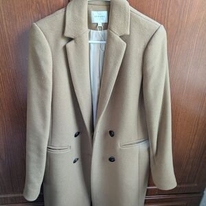 Sezane Johnson Tan Wool Coat